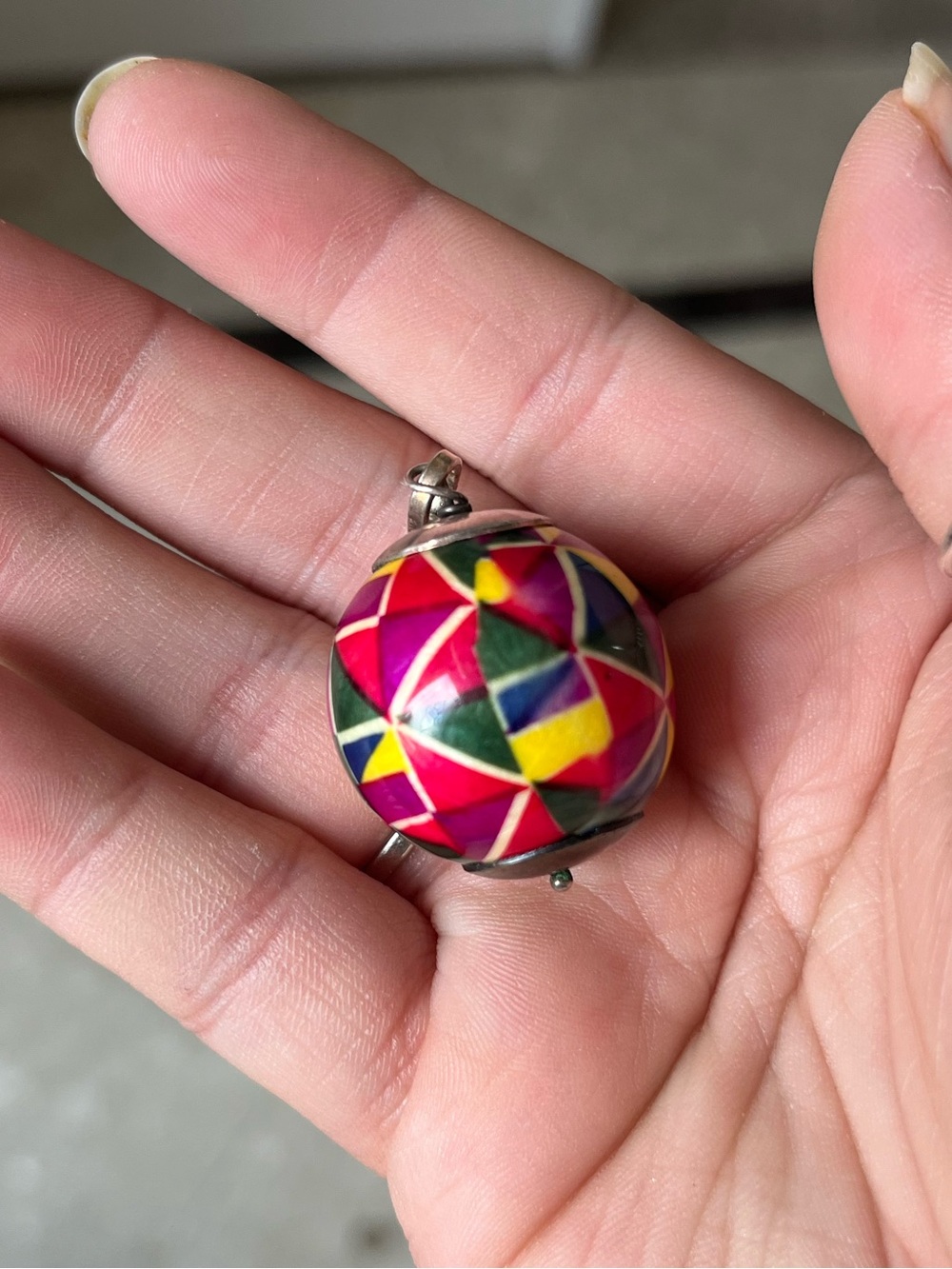 Vintage mosaic ball pendant